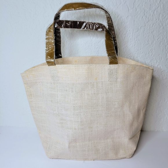 Mud pie Jute Sequin Holiday Reindeer Tote, Gift Bag, Leather Straps, Oh What Fun - Picture 4 of 11